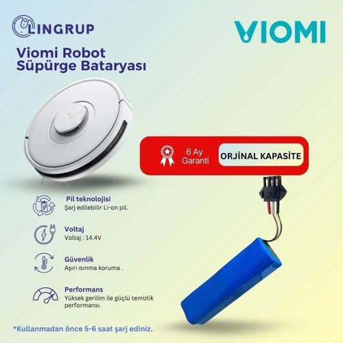 Viomi V2 Pro Robot Süpürge Uyumlu Batarya 3200 mAh -
