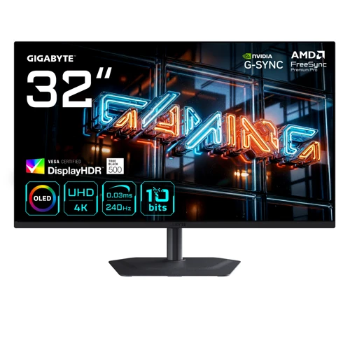 GIGABYTE MO32U24 31.5″ 240Hz 0.03ms FreeSync Premium Pro DisplayHDR True Black 500 4K UHD QD-OLED Gaming Monitör