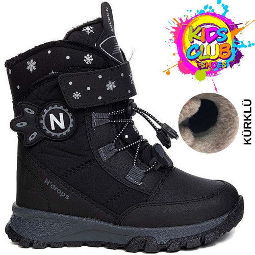 Shoes Ndrops-014 İçi Yünlü Unisex Kar Botu Çocuk Bot