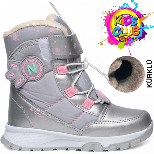 Shoes Ndrops-014 İçi Yünlü Unisex Kar Botu Çocuk Bot