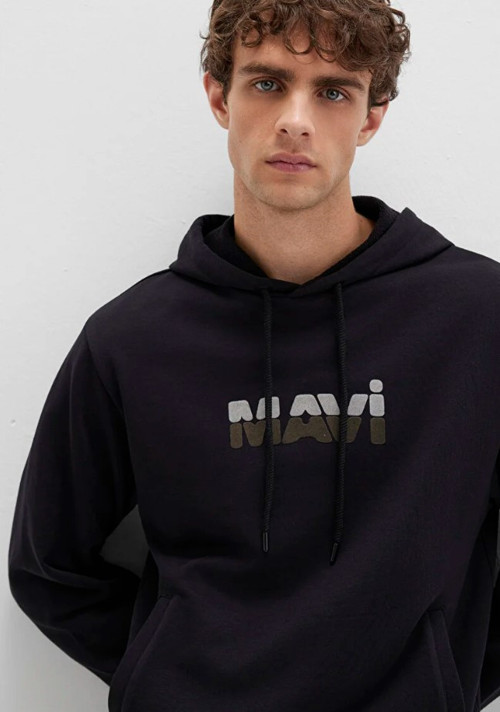 Mavi 0S10395-70219 Logo Baskılı Kapüşonlu Erkek Sweatshirt