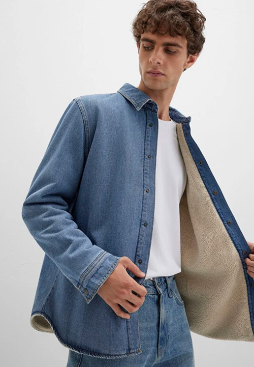 Mavi 0211186-88559 Jeremy Classic Denim Süni Kürklü Indigo Mavisi Erkek Kot Ceket