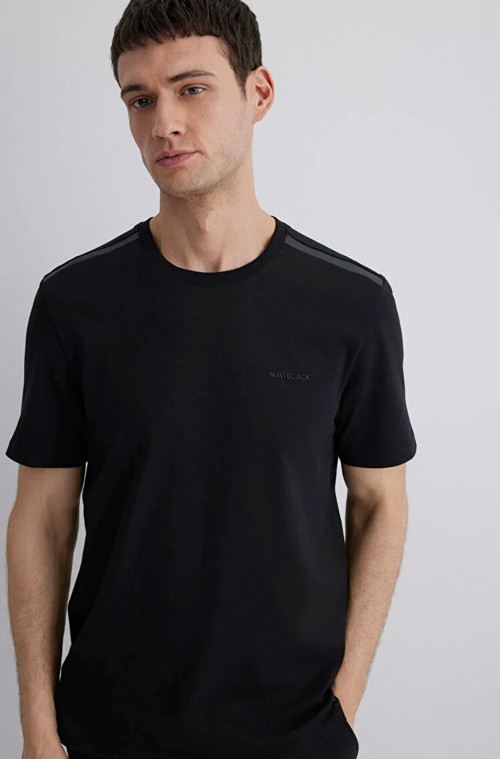 Mavi M0612689-900 Mavi Black Baskılı Tişört Erkek T-Shirt