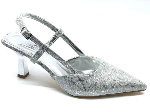 Kırışık Arkası Açık Stiletto Kadın Topuklu Ayakkabı