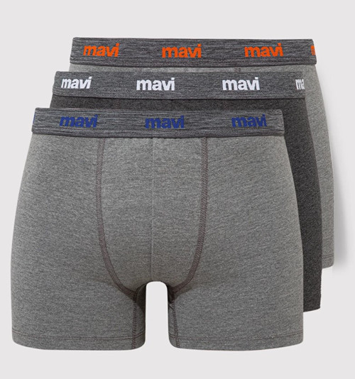 Mavi 3 Adet Erkek Boxer
