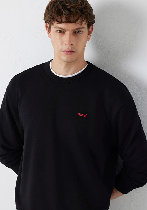 Mavi M0S10643-900 Mavi Logo Baskılı Erkek Sweatshirt