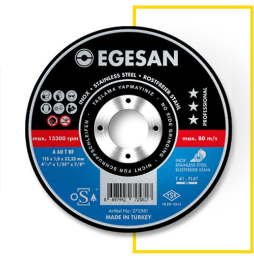 115X1.0X22 Metal Kesici Disk Inox ProSerisi (25ADET)