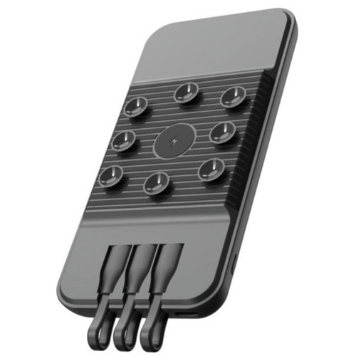 SnapMax SNP-3007 10.000 mah Siyah Vantuzlu Kablosuz ve 3in1 Kablolu Powerbank (KDO)