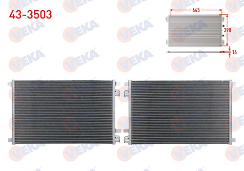 KLIMA RADYATORU RENAULT MEGANE II (BM0/1,CM0/1) 1.5 DCI A-T/M-T 2002-2008 VEKA 43-3503 T1