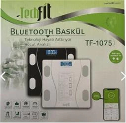 Techfit Dijital Baskül TF-1075 (Bluetooth Özellikli) Hassas Ölçüm (2.5-180kg) (KDO)