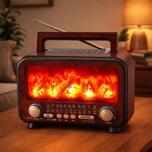 Rt-754 Bluetooth Fm-Usb-Tf-Aux Şarjlı Nostaljik Radyo (Solar Panel) (KDO)