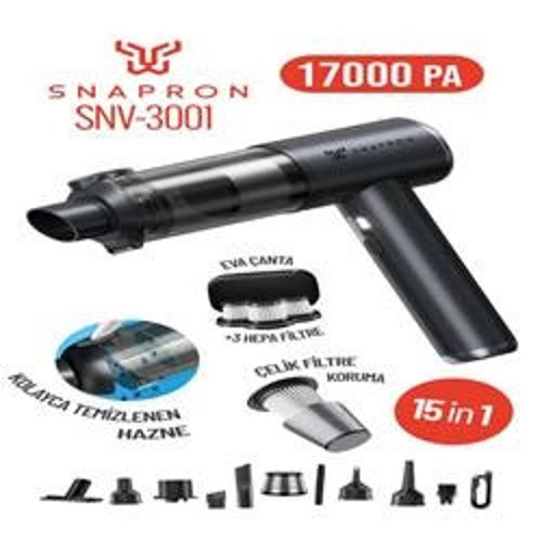 SNV-3001 17000PA 2000Mah 15in1 Güçlü Vakum Ve Üflemeli Şarjlı Katlanabilir Araç Süpürgesi (K