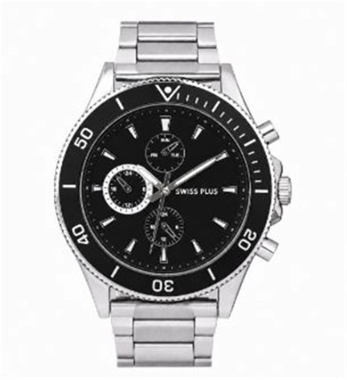 Swiss Plus Man Watch Basic Seri Model-10 ST3516AGS Lüx Black-Silver(Kol Saati) (KDO)