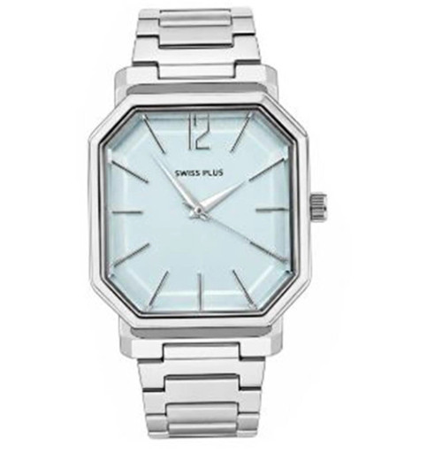 Swiss Plus Man Watch Basic Seri Model-11 ST3507AGS Max Plus Light Blue-Silver(Kol Saati) (KDO)