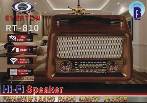 Rt-810 Fm-Usb-Tf-Aux Şarjlı Nostaljik Radyo (KDO)