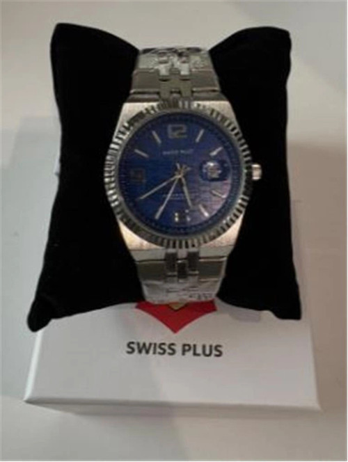 Swiss Plus Man Watch Premium Seri Model-1 ST3442AGS Blue-Silver(Kol Saati) (KDO)
