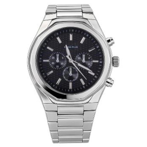 Swiss Plus Man Watch Basic Seri Model-4 ST3503AGS Plus Black-Silver(Kol Saati) (KDO)