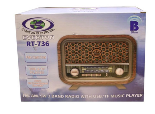 RT-736 Bluetooth-USB-SD-FM Şarjlı Nostaljik Radyo (KDO)