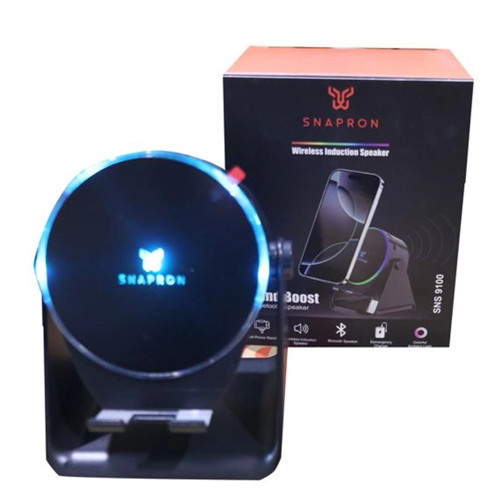 SNS-9100 Siyah (İNDUCTİON Özellikli) RGB Bluetooth Speaker (Phone Stand-Ambient Light) (KDO)
