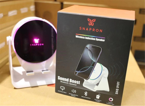 SNS-9101 Beyaz (İNDUCTİON Özellikli) RGB Bluetooth Speaker (Phone Stand-Ambient Light) (KDO)