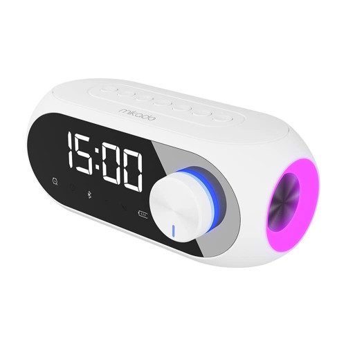 Mikado MD-W7 1200mAh 5W Beyaz Bluetooth-Aux-Derece-Usb-FM (RADYO) Alarmlı Saat Speaker Speaker (KDO)
