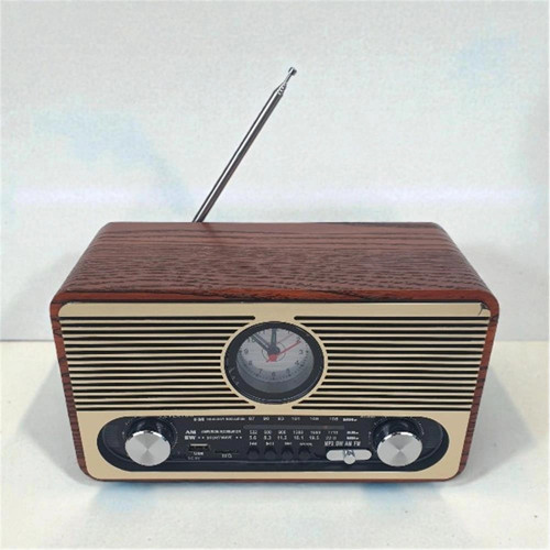 RT-566 Bluetooth-USB-SD-FM Şarjlı Saatli Nostaljik Radyo (KDO)