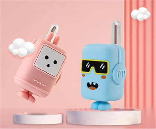 XJ16 Rechargeable Çocuk Walkie Talkie 1 Km Pink-Blue PmrTelsiz (KDO)