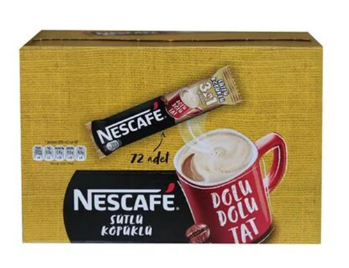 Nescafe 3ü1 Arada Sütlü Köpüklü 72 Adet 17,4gr 12584220 (KDO)