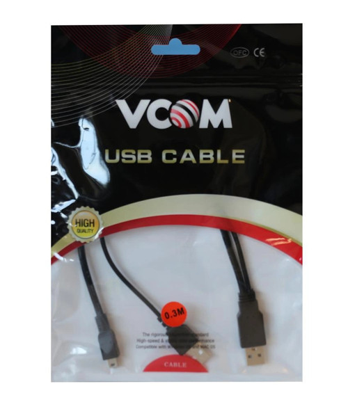 Usb 2.0 2-Mini Usb 5Pin Black 0.3M (KDO)