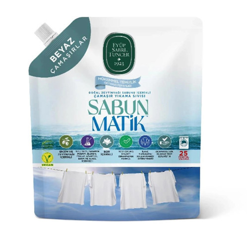 Doğal Zeytinyağı İçerikli Çamaşır Sıvısı Beyaz 1,5 lt (KDO)