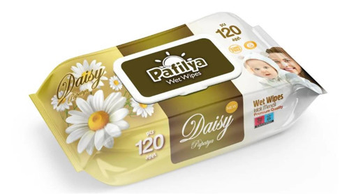 Papatya Islak Mendil 120 li (Alcohol Free- Paraben Free) Premium Quality(çiçekli) (KDO)