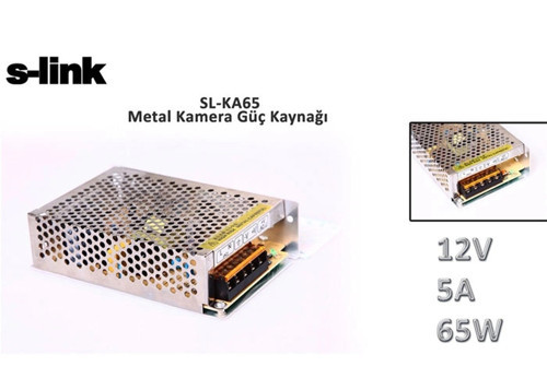 SL-KA65 12V 5A 65W Metal Kamera Güç Kaynağı (KDO)