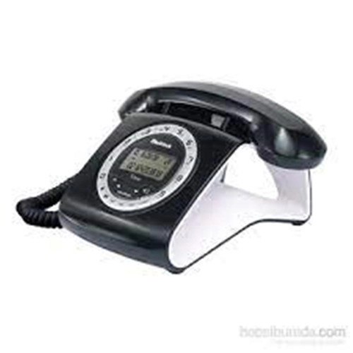 Retro Özel Tasarımlı Kablolu Siyah-Kırmızı-Gri-Turuncu-Beyaz Masa Üstü Telefon (KDO)