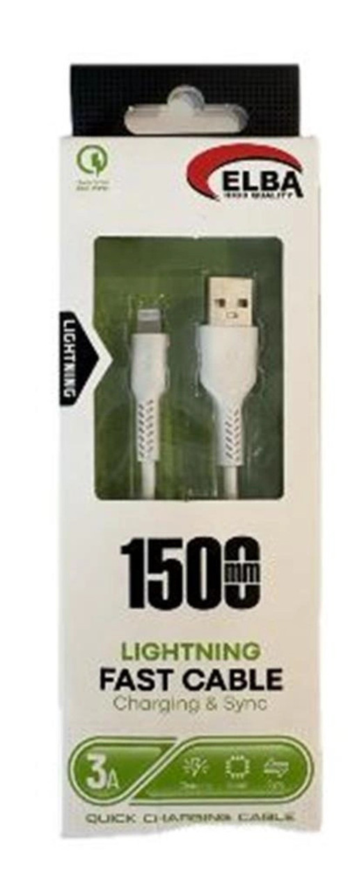 Elb36-L1 1,5Mt Micro Beyaz 3A Hızlı Şarj Kablosu (KDO)