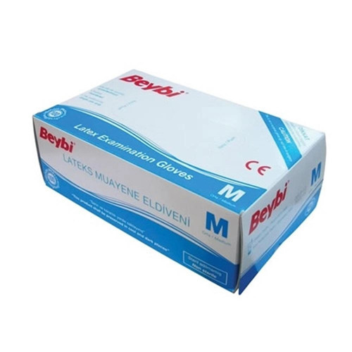Lateks Pudralı (M) Medium Beden Muayene Eldiven 100lü Paket (KDO)