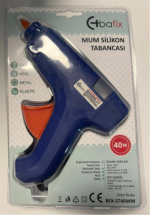 Bafix Mum Silikon Tabancası Mavi 40W (KDO)