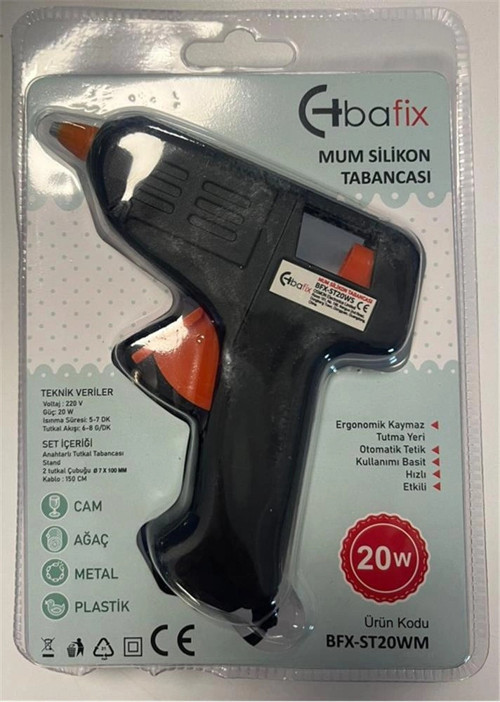 Bafix Mum Silikon Tabancası Siyah 20W (KDO)