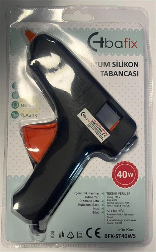 Bafix Mum Silikon Tabancası Siyah 40W (KDO)