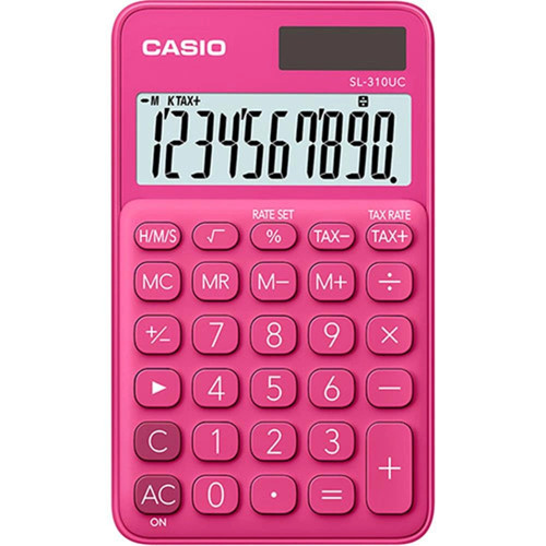 SL-310UC-RD Cep Tipi 10 Hane Koyu Pembe Hesap Makinesi (KDO)