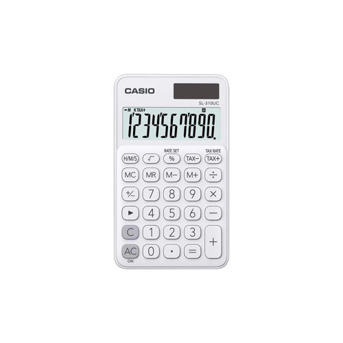 SL-310UC-WE Cep Tipi 10 Hane Beyaz Hesap Makinesi (KDO)
