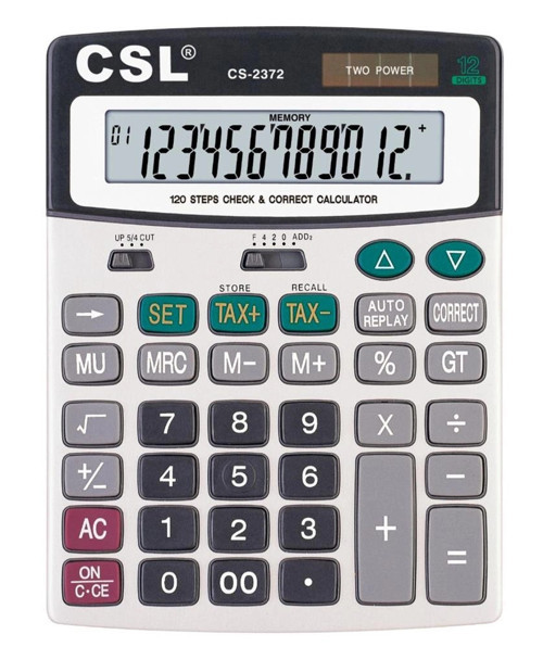 CS-2372 12 Hane Masa Tipi İşlem Kontrollü Hesap Makinesi (KDO)