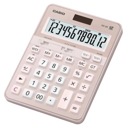 DS-2B-PK Pembe Profesyonel 12 Hane Masa Üstü Hesap Makinesi (KDO)