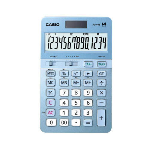 JS-40B-BU Mavi Profesyonel 14 Hane Masa Üstü Hesap Makinesi (KDO)
