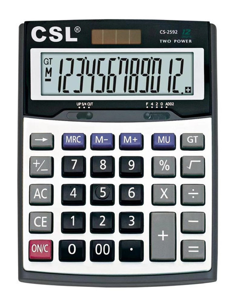 CS-2592 12 Hane Masa Tipi Hesap Makinesi (KDO)