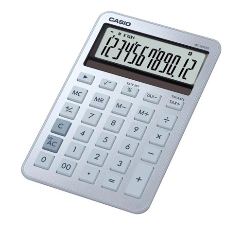 MS-200DQ-BU 12 Hane Buz Mavisi Masa Üstü Hesap Makinesi (KDO)