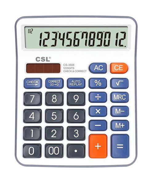 CS-3806 12 Hane Masa Tipi Hesap Makinesi (KDO)