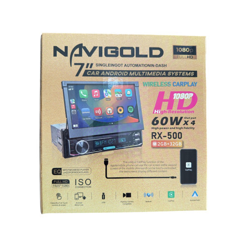 RX-500 7" 2GB RAM 32GB Hafıza Wireless CarPlay & Android Auto Katlanabilir Tek Din Android Multimedya Teyp
