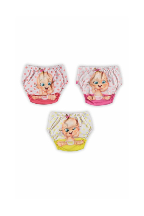 Chocolate Baby Kids Poopes Yıkanabilir 3'Lü Kombin Erkek Mia Figürlü Alıştırma Külodu