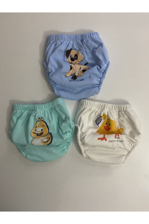 Chocolate Baby Kids Poope'S 3'Lü Erkek Bebek Alıştırma Külodu Bebek Tuvalet Eğitimi