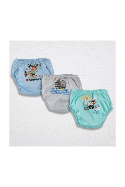 Chocolate Baby Kids Storybaby - 3Lü Erkek Alıştırma Külodu - Ayılı Set